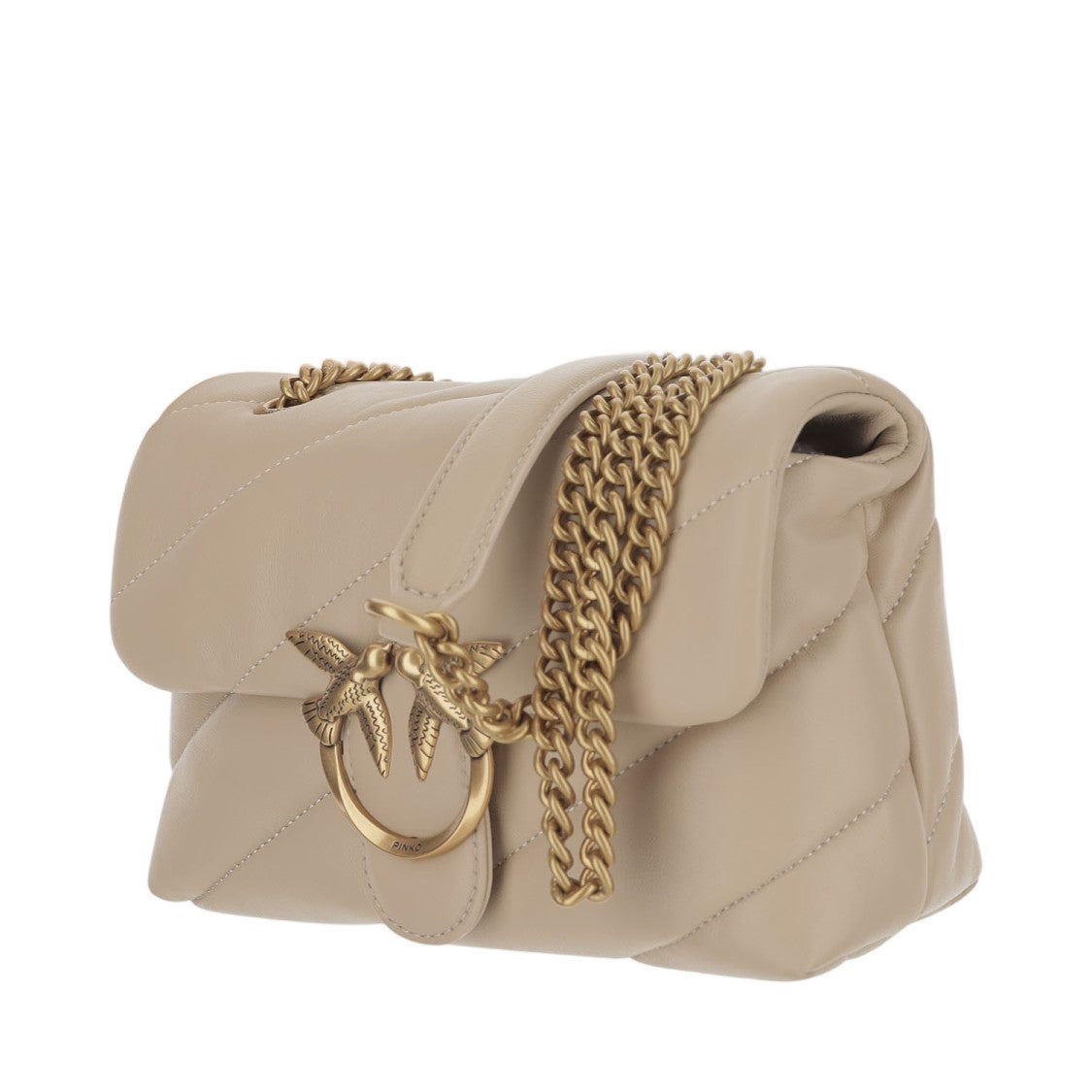 Pinko Quilted Nappa Leather Mini Puff Bag With Love Birds Buckle