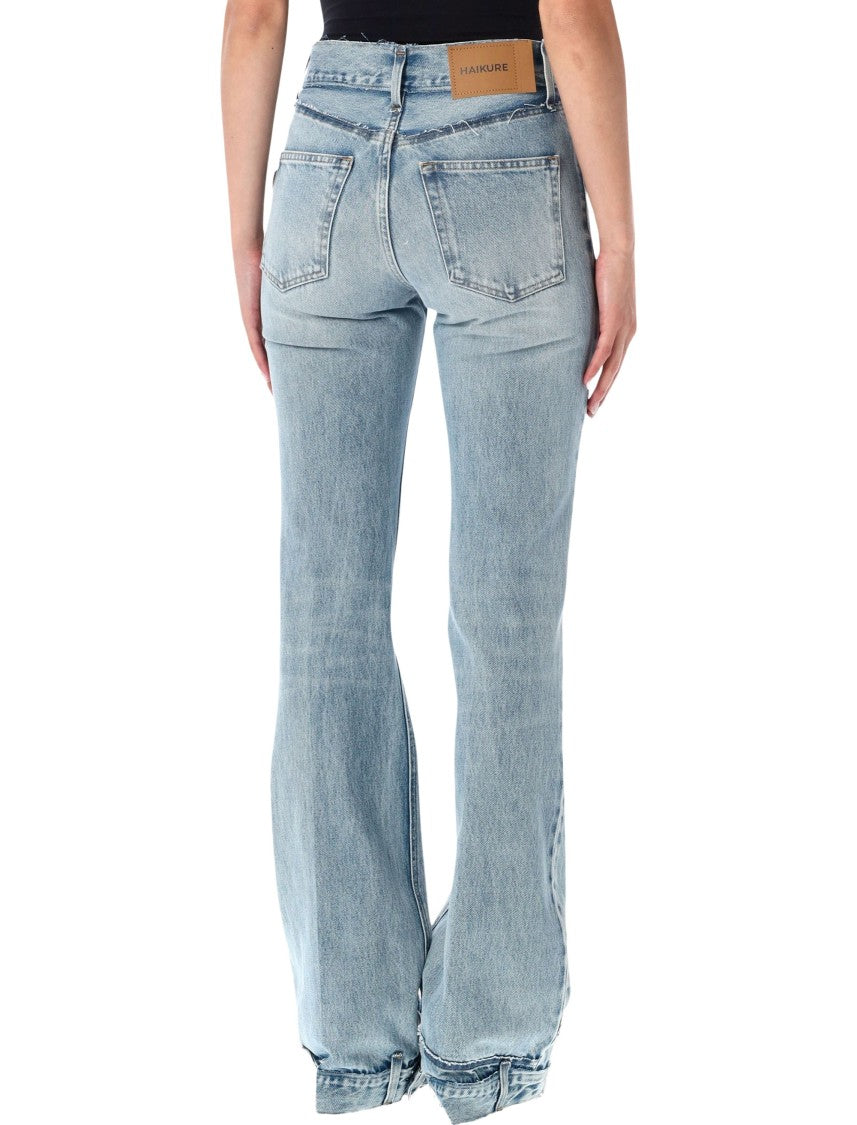 Haikure Light Blue Flora Pollock Cut Jeans