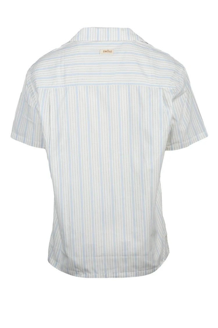 Drôle De Monsieur Cotton Shirt - White/Light Blue