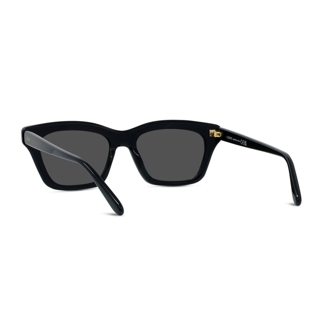 Loewe Black Slim Rectangular Acetate Sunglasses