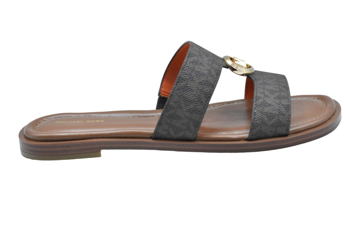 Michael Kors Blue Logo Print Canvas Summer Sandals