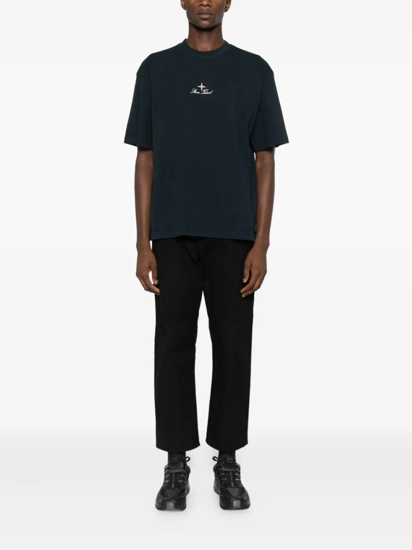 Stone Island Logo-Embroidered Crew-Neck T-Shirt