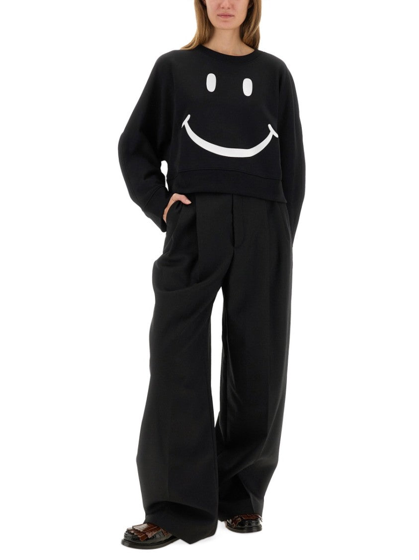 Moschino Tailored Wide-Leg Pants With Pleated Front