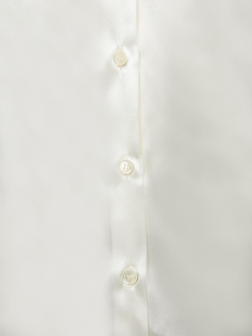 Blanca Vita Silk White Shirt With Button-Down Front