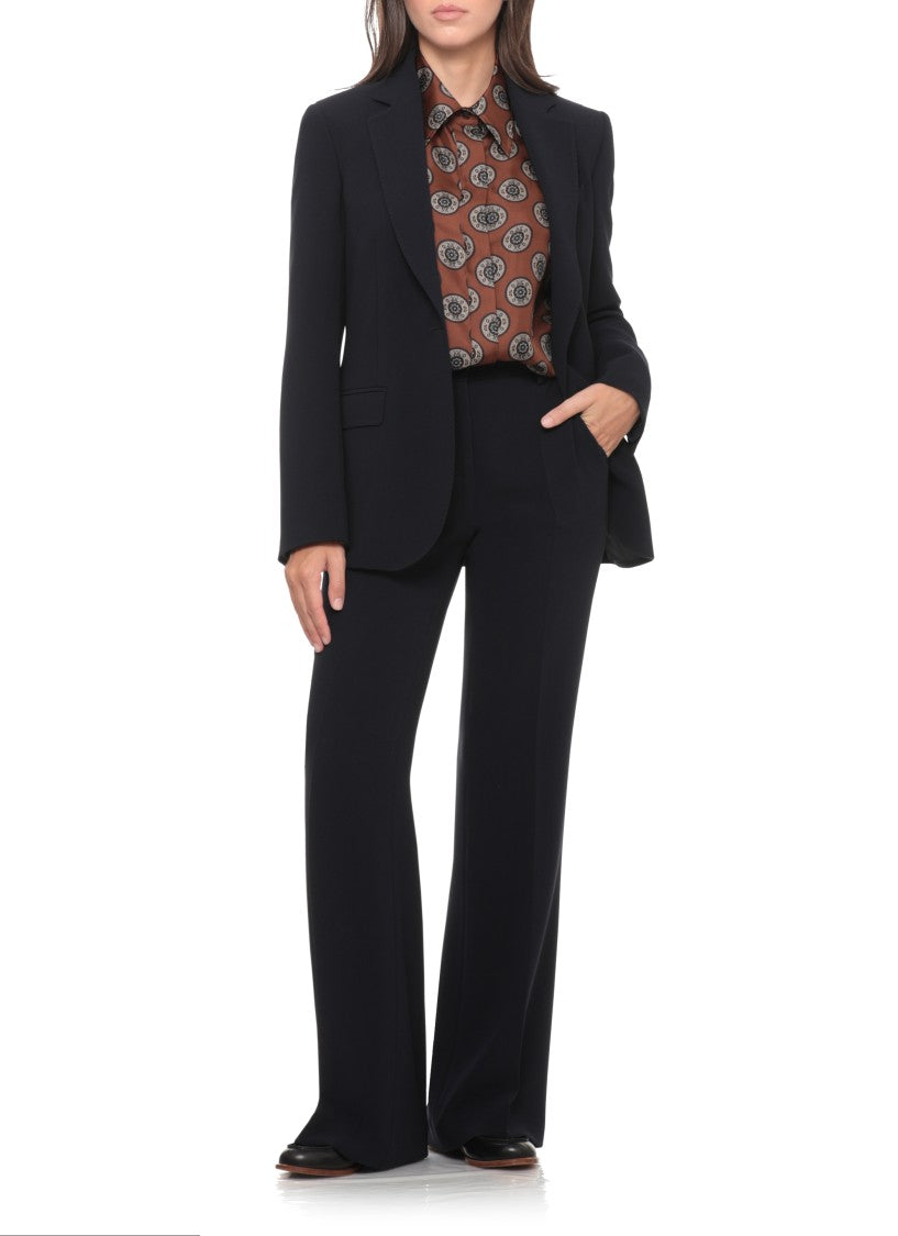 Alberto Biani Brown Spherical Print Classic Collar Silk Shirt