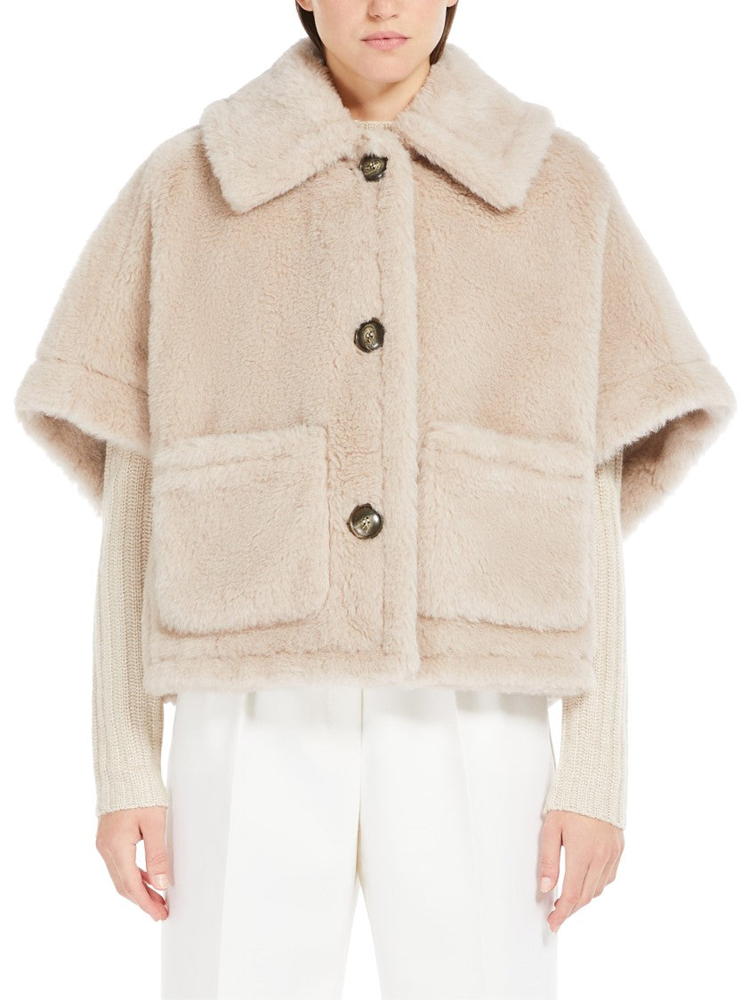 Max Mara Short Plush Coat With Wide Collar