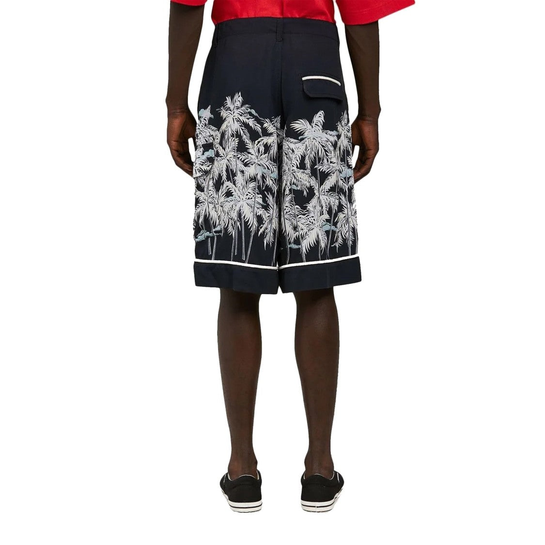 Palm Angels Tailored Black Palm Print Shorts
