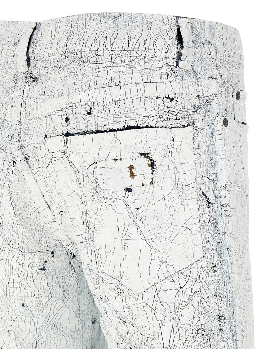Mm6 By Maison Margiela Craqué-Effect Denim Jeans