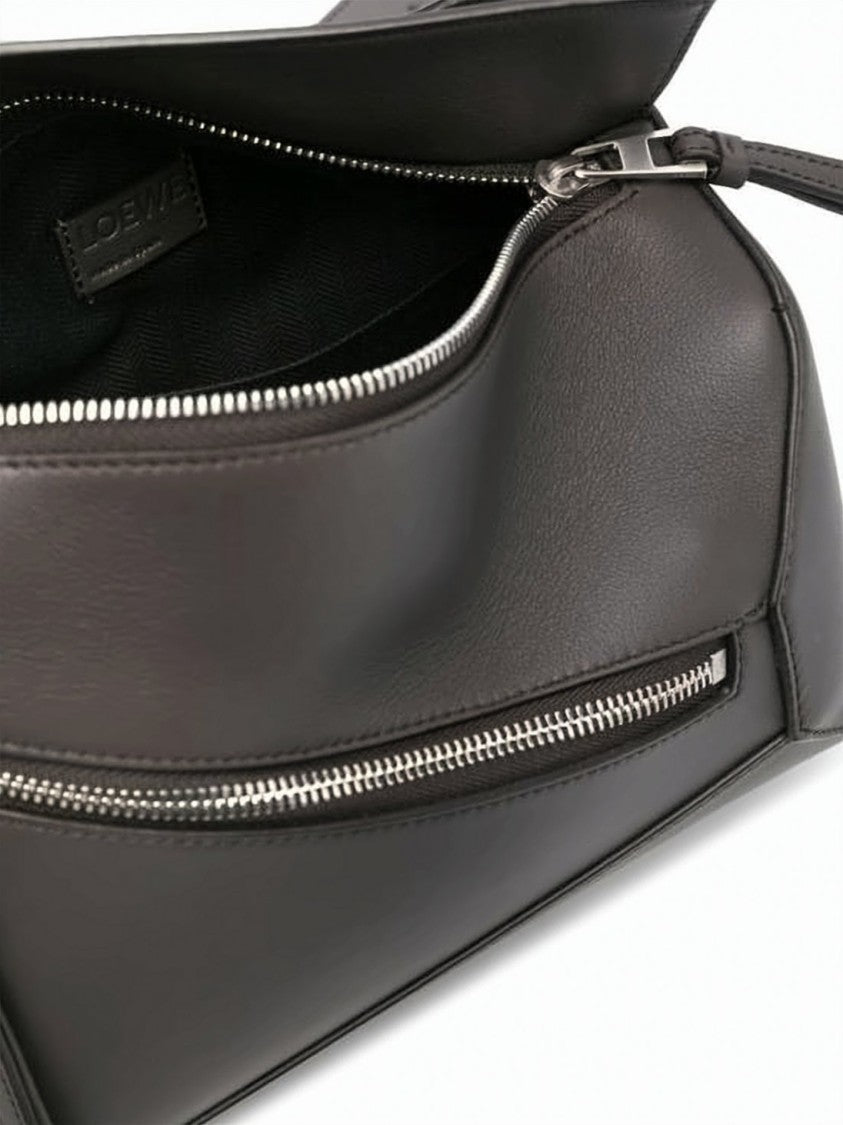 Loewe Black Smooth Calf Leather Geometric Shoulder Bag