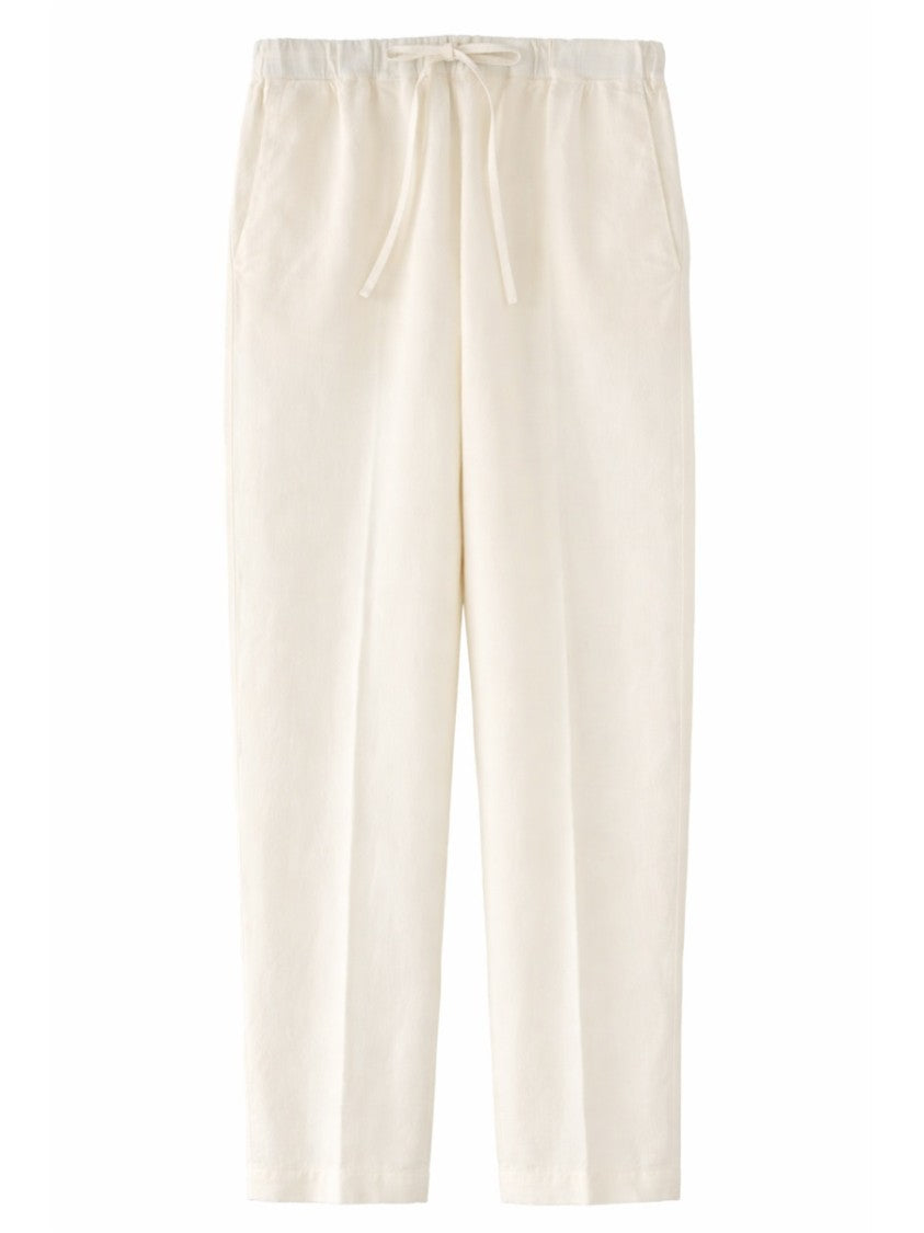 120% Lino Linen Drawstring Soft Straight-Leg Pants