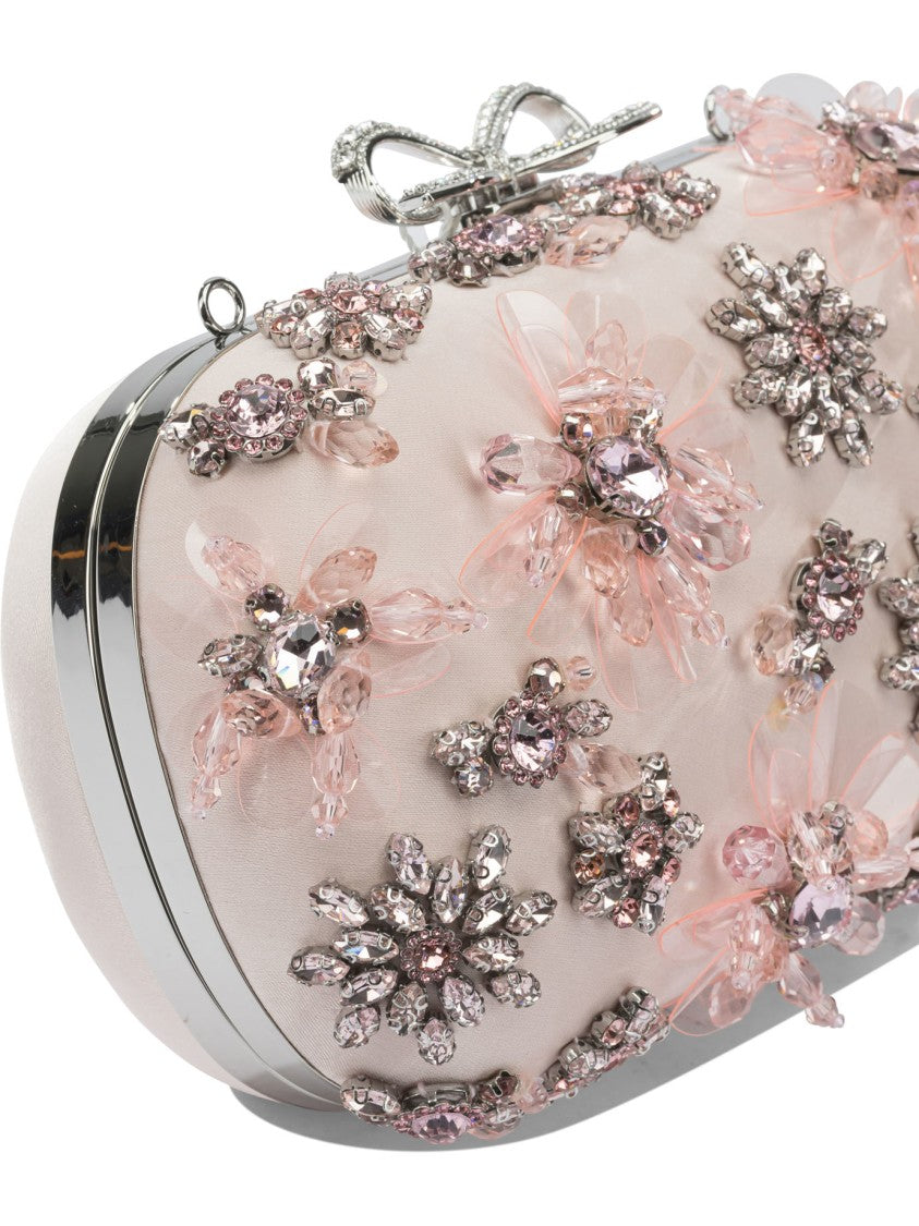 Self-Portrait Satin Floral Clutch Bag