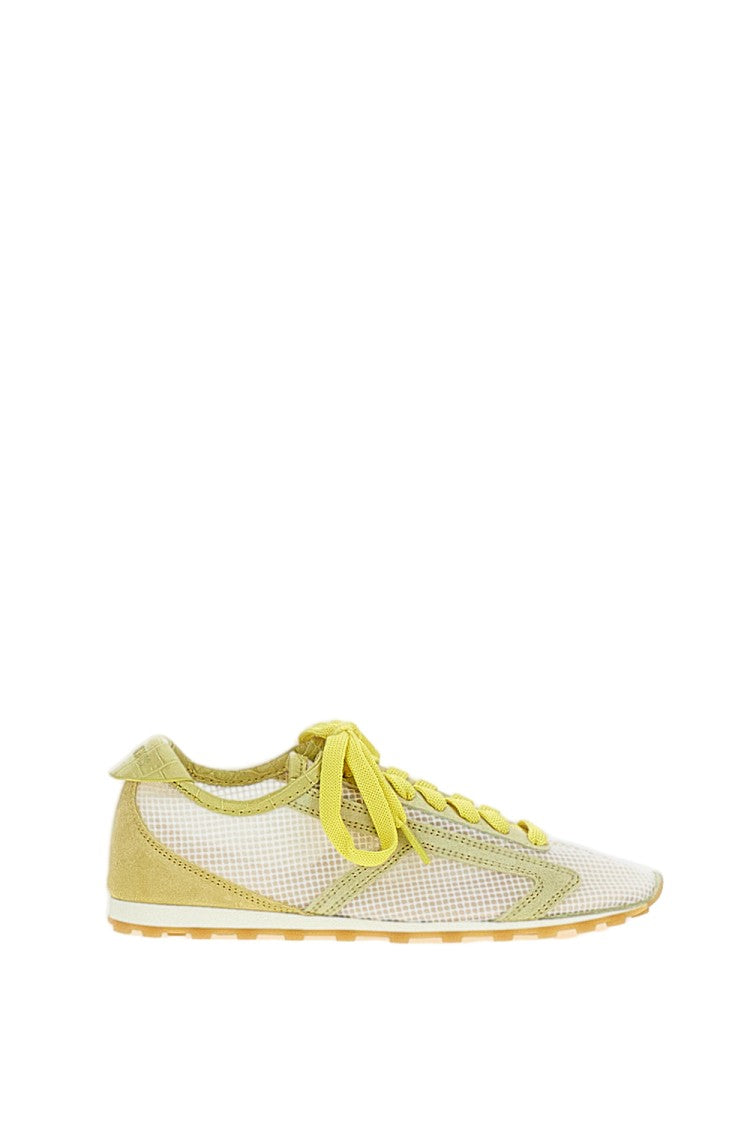 Jacquemus Yellow Les Tennis Mesh Leather Sneakers