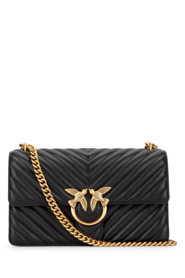 Pinko Chevron-Quilted Crossbody Bag Chain Strap