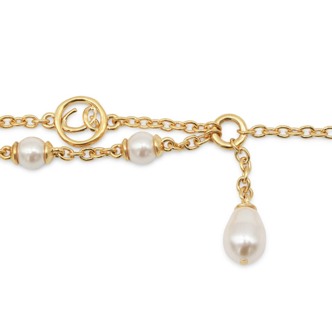Chloé Gold Teardrop Pearl Charm Bracelet