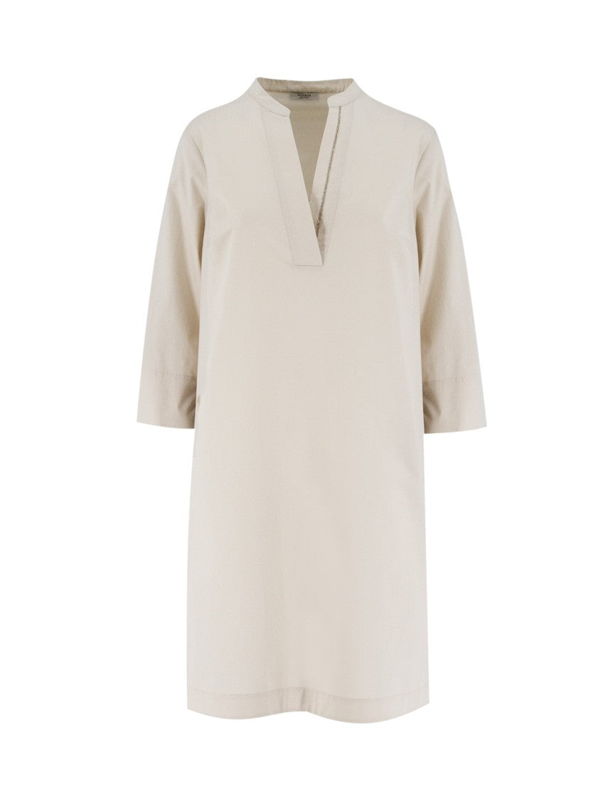 Peserico Midi Dress With Mandarin Collar