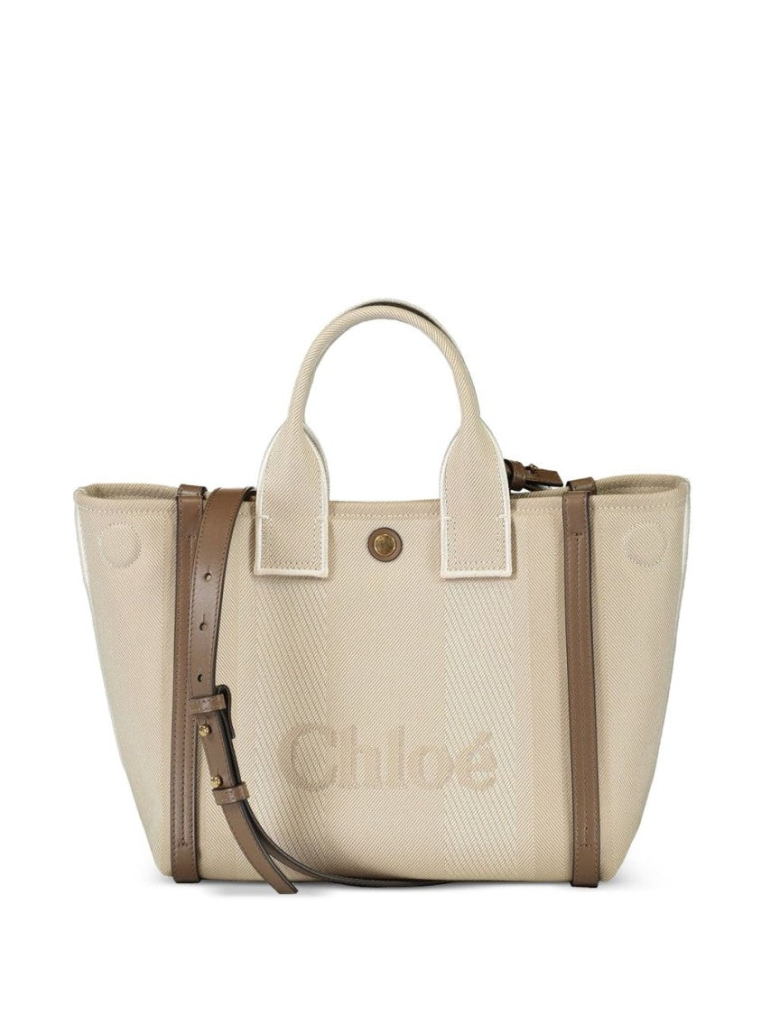 Chloé Structured Tote Bag With Herringbone Texture