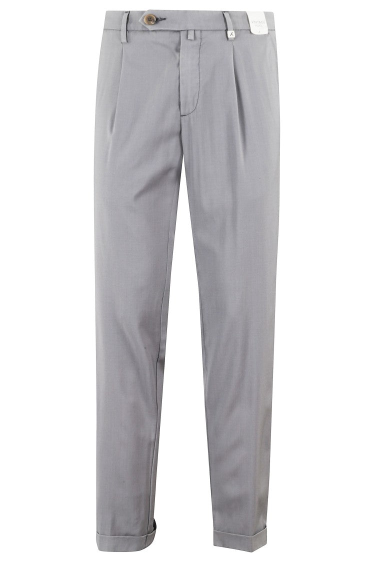 Myths Gray Zeus Turn-Up Waist Loops Wool Trousers