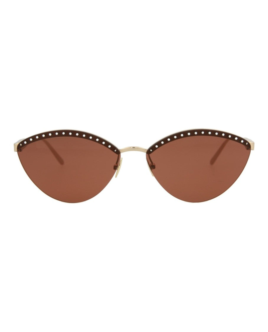 Alaïa Round-Frame Metal Sunglasses