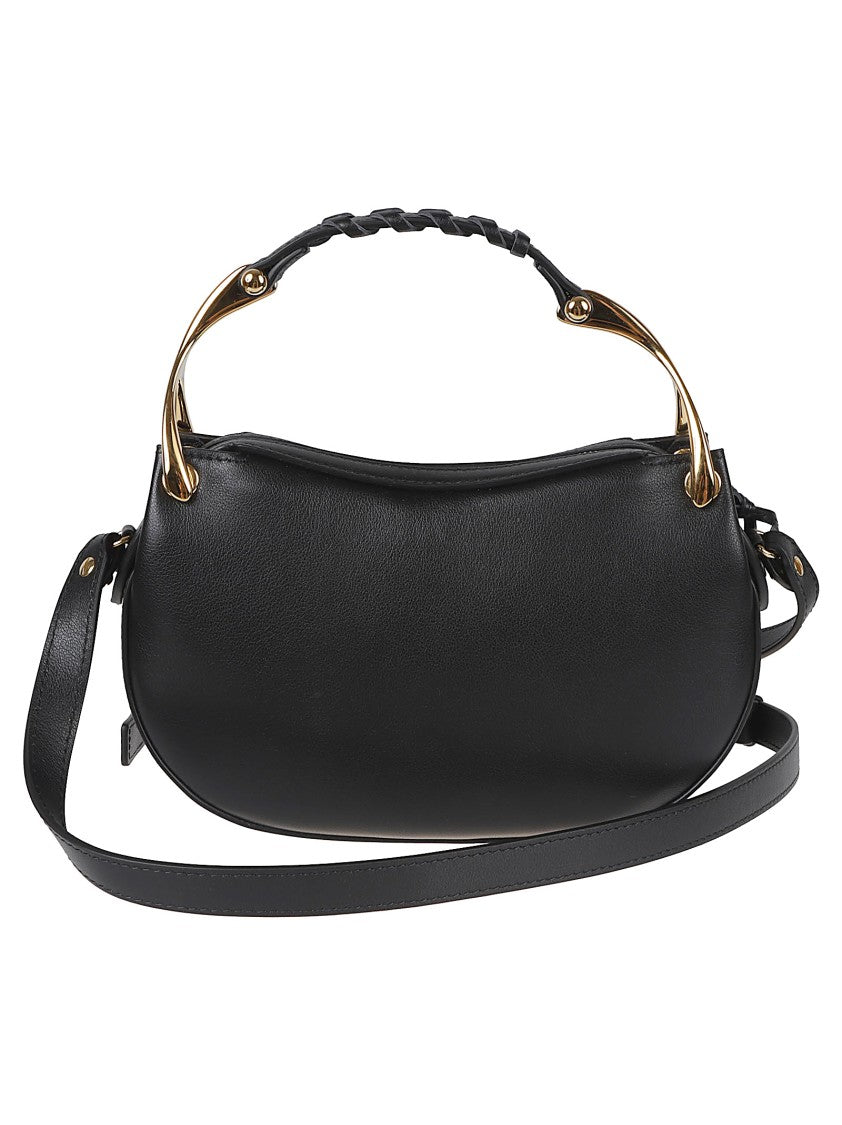 Alexander Mcqueen Black Calf Leather Wishbone Mini Bag