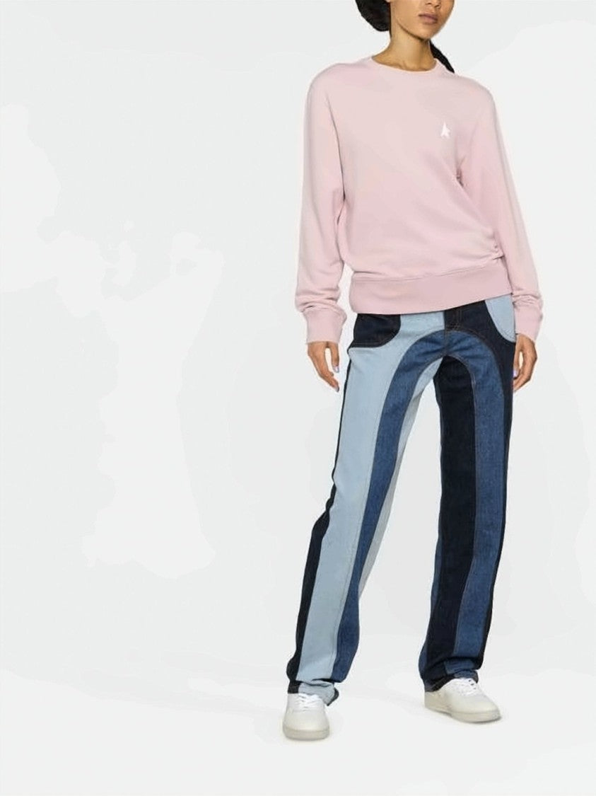 Golden Goose Pastel Pink Cotton Sweater With Subtle Star Emblem