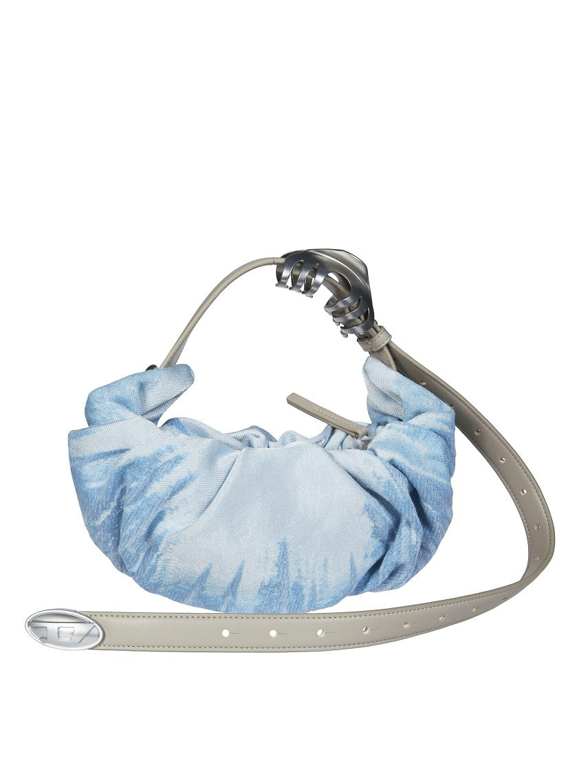 Diesel Ruched Hobo Bag In Light Blue Tie-Dye
