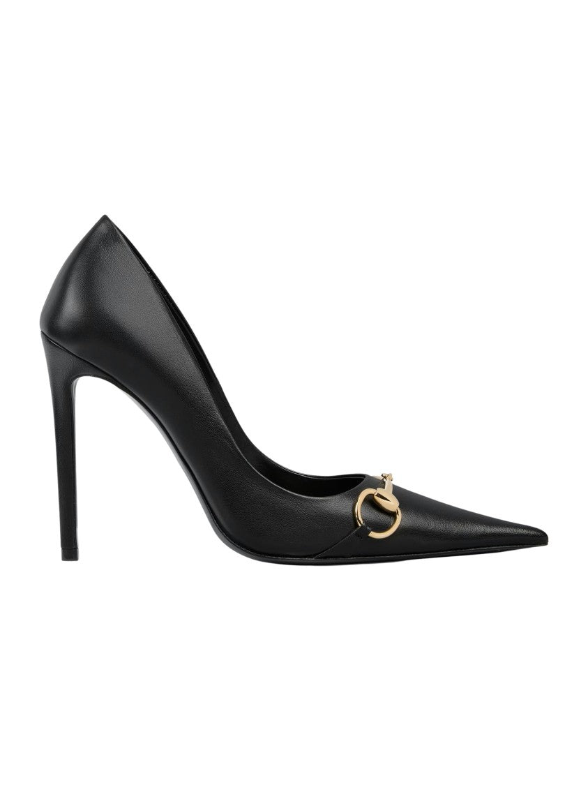Gucci Black Nappa Leather Pump High Heels