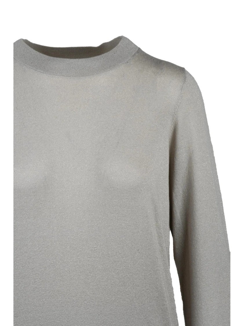 Quilisia Merino Wool Lamé Sweater With Unique Back Detail