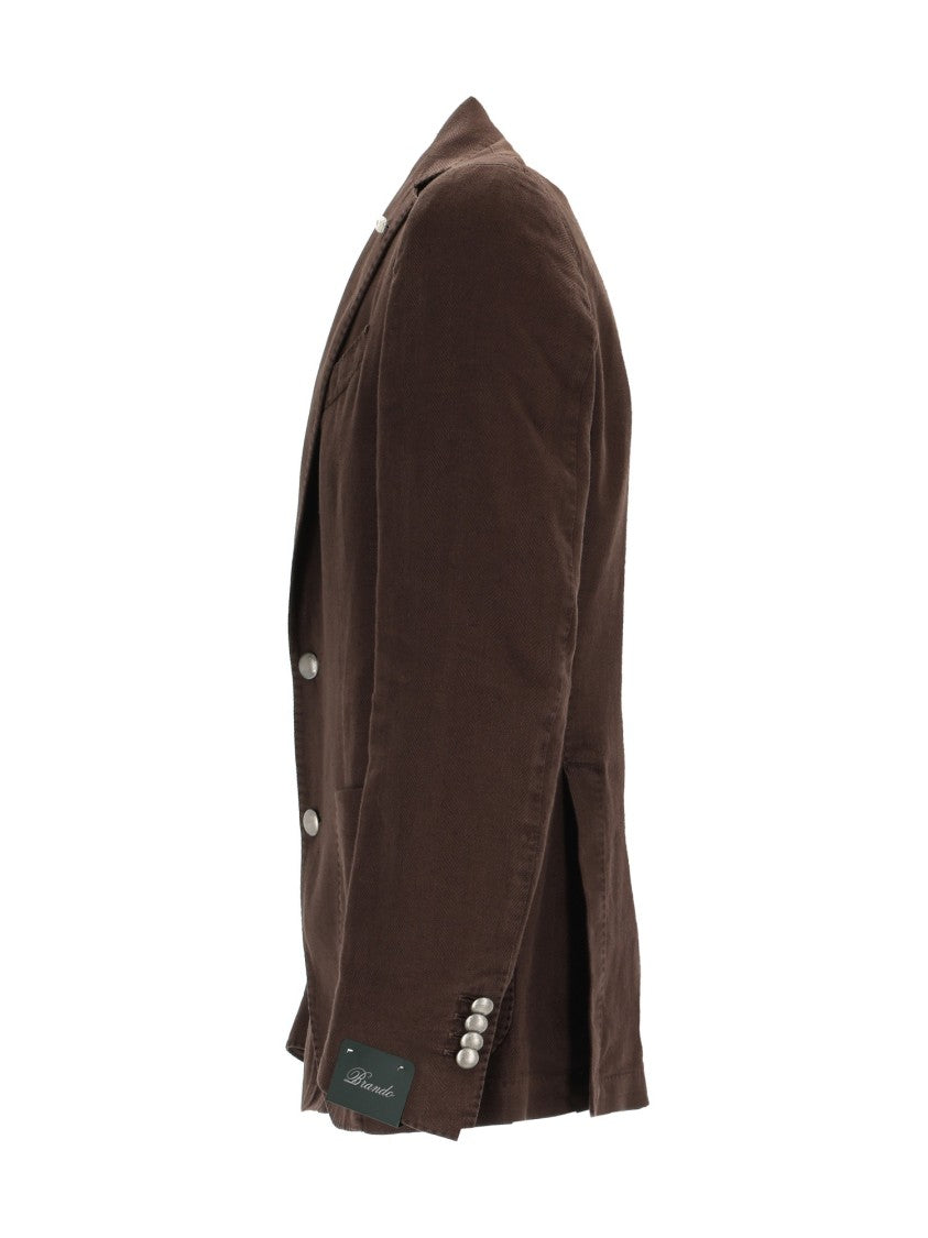 Brando-Lubiam Brown Tailored Linen Cotton Blazer