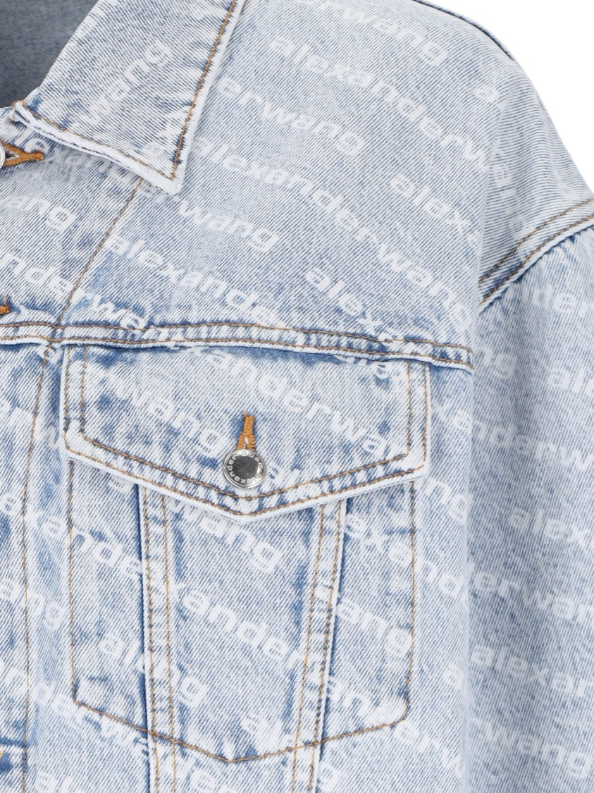 Alexander Wang Logo Denim Jacket – Light Blue