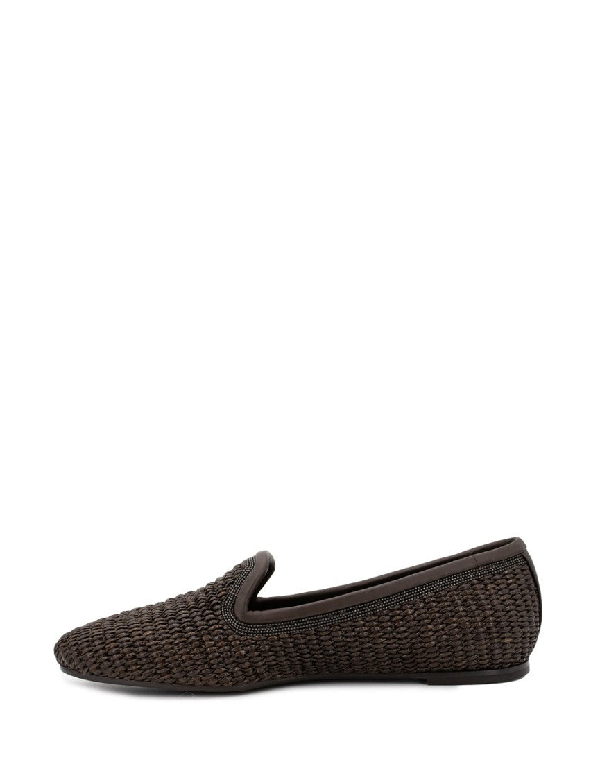 Brunello Cucinelli Woven Texture Loafers With Refined Suede Lining
