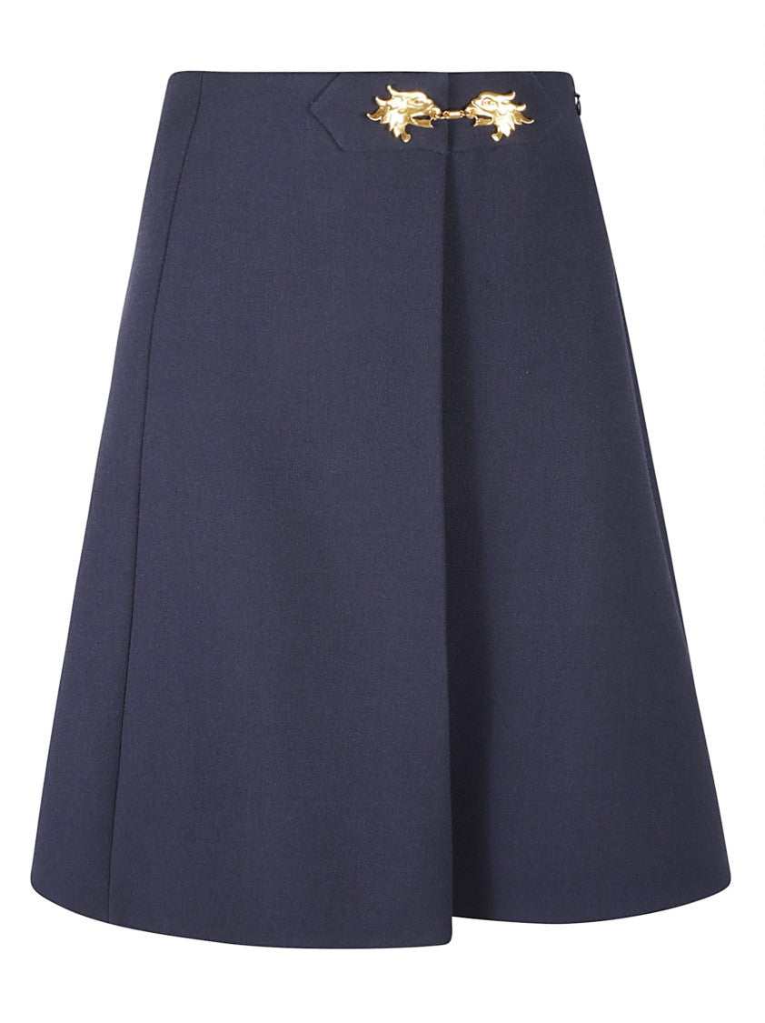Valentino Garavani A-Line Skirt With Gold Lion Clasp