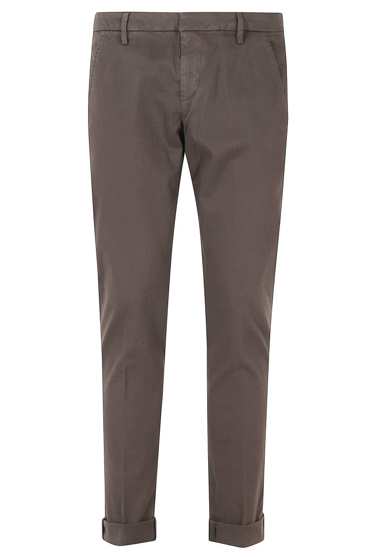Dondup Marrone Gaubert Gabardine Straight-Leg Pants