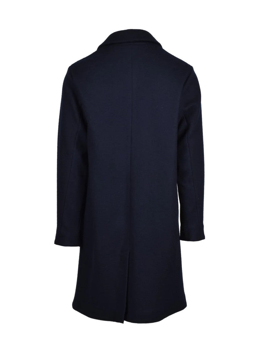 Aspesi New Virtuoso Wool Coat With Button Closure And Structured Collar