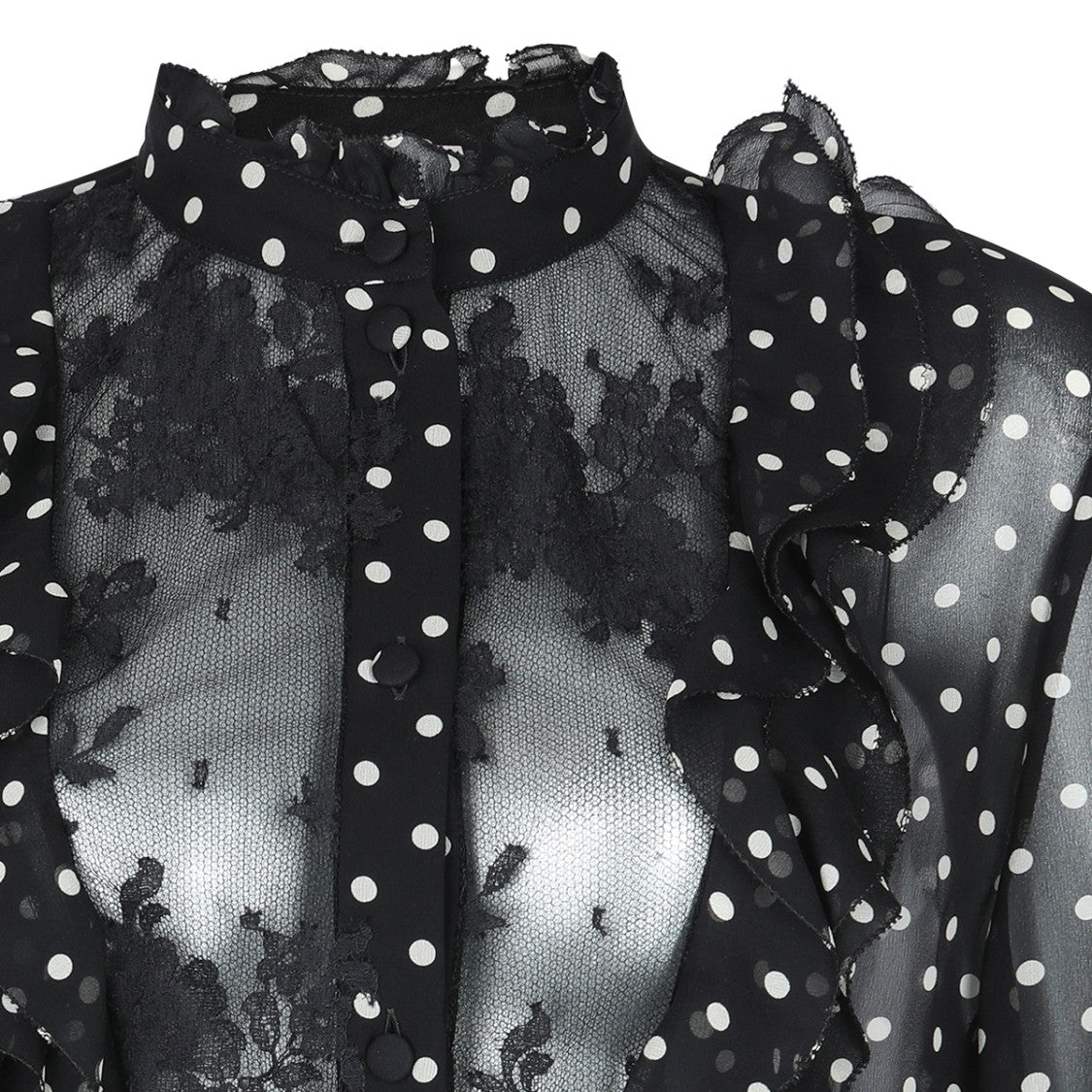 Valentino Black Silk Trasparence Shirt