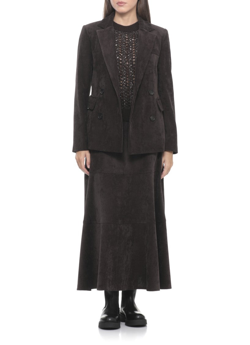 D. Exterior Brown Wool Sweater