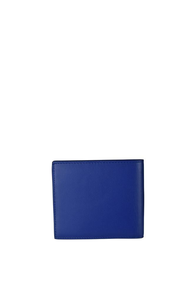 Burberry Burberry Equestrian Knight Wallet In Royal Blue Leather