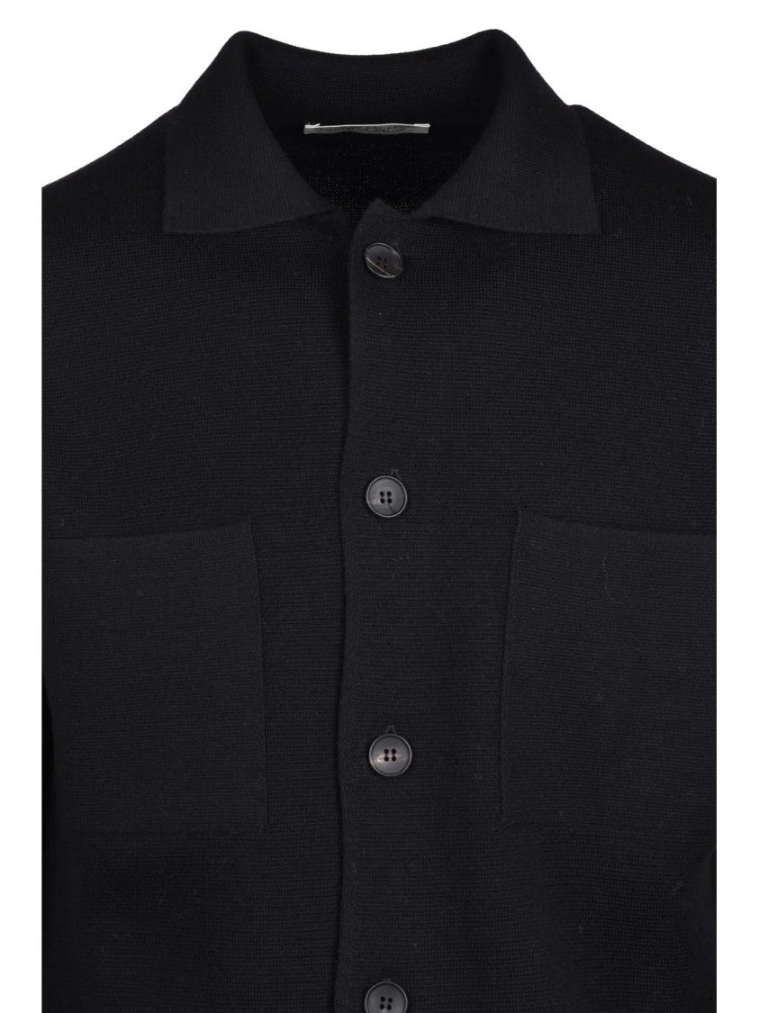 Filippo De Laurentiis Black Merino Wool Cardigan