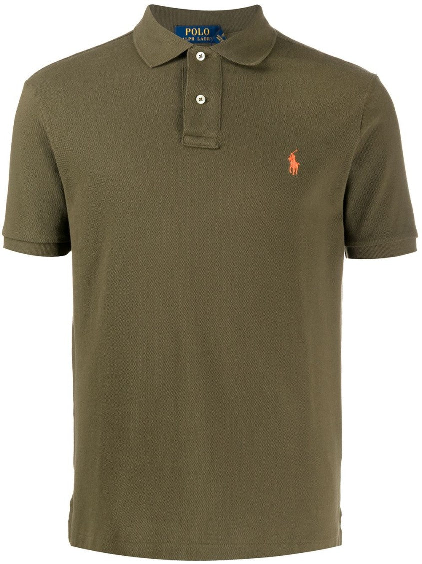 Polo Ralph Lauren Fitted Green Polo Shirt With Embroidered Logo