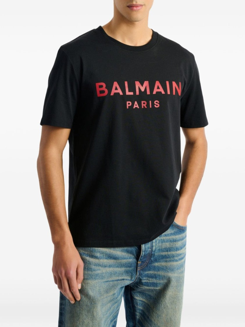 Balmain Black Straight Fit Balmain Paris T-Shirt