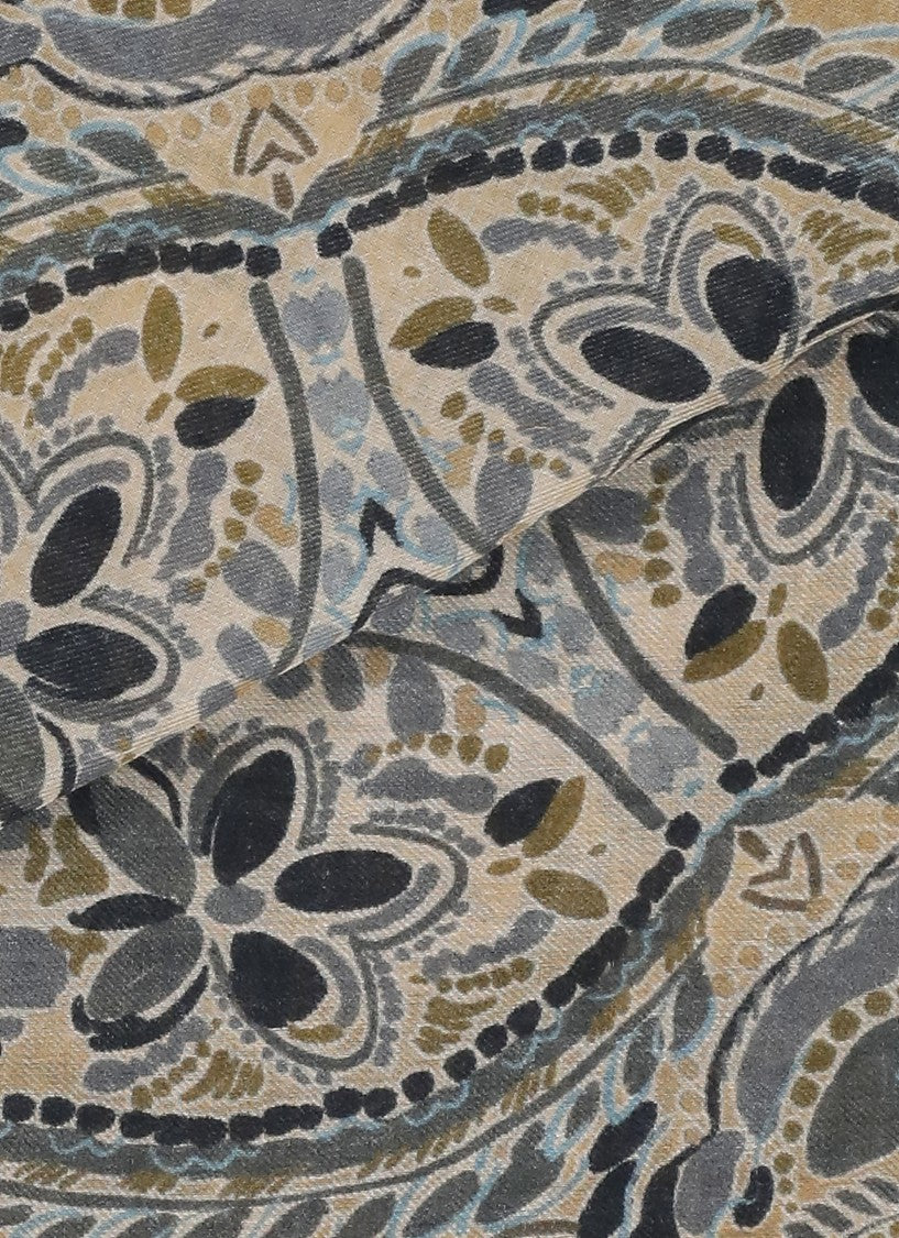 Etro Intricately Patterned Cashmere Blend Stole With Fringed Edges