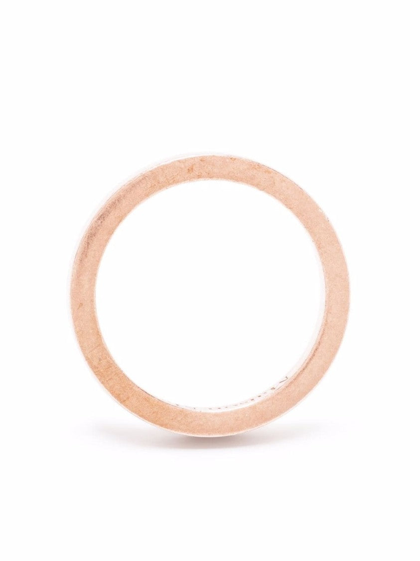 Maison Margiela Minimalist Silver Hoop Earring With Gold-Tone Finish