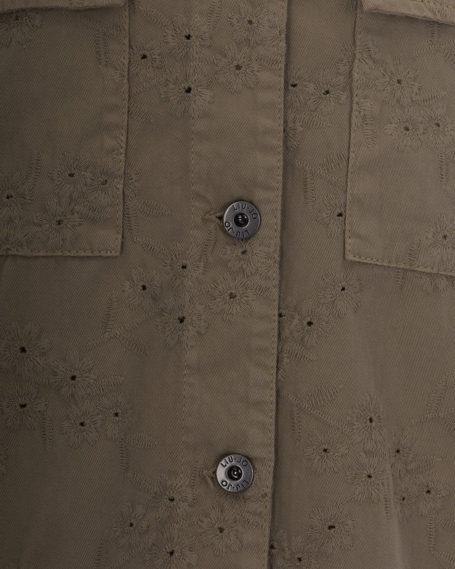 Liu Jo Embroidered Cotton Shirt With Flap Pockets And Button Closure