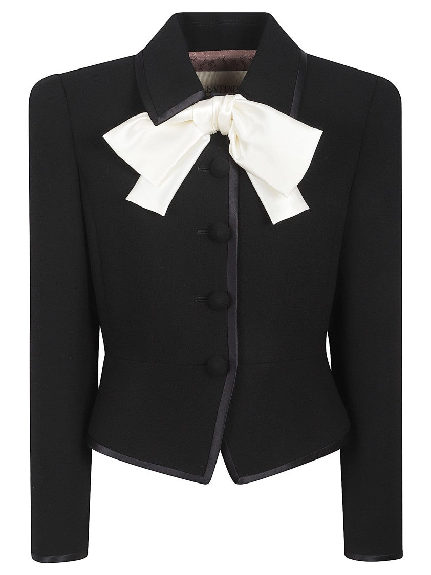 Valentino Garavani Tailored Cropped Jacket With Satin Trim