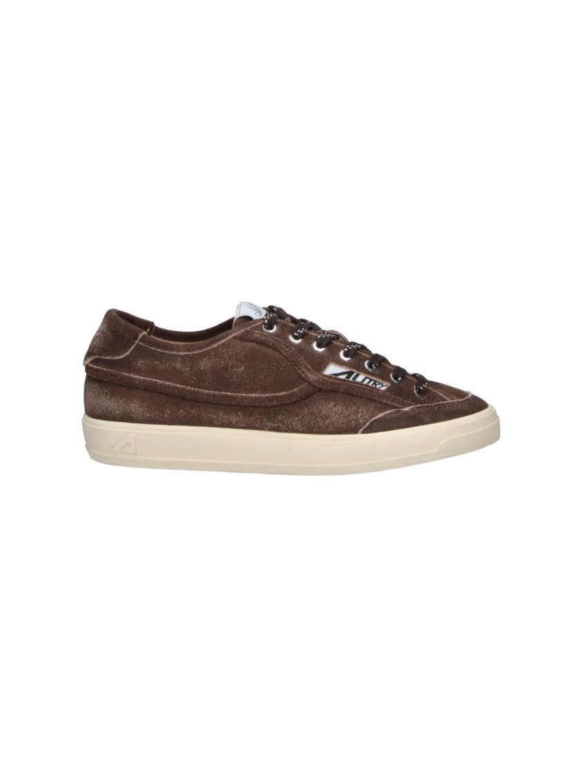 Autry Brown Windscape Suede Low-Top Vintage Sneakers