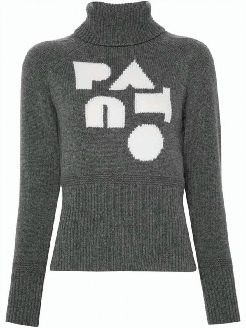 Patou Knitted Turtleneck Sweater With Abstract Pattern