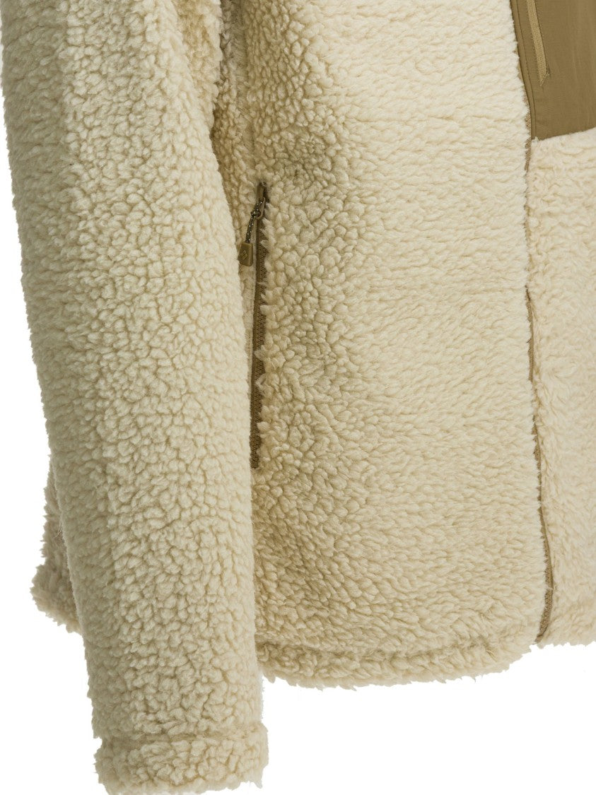 Montbell Textured Fleece Jacket With High Collar And Functional Pockets