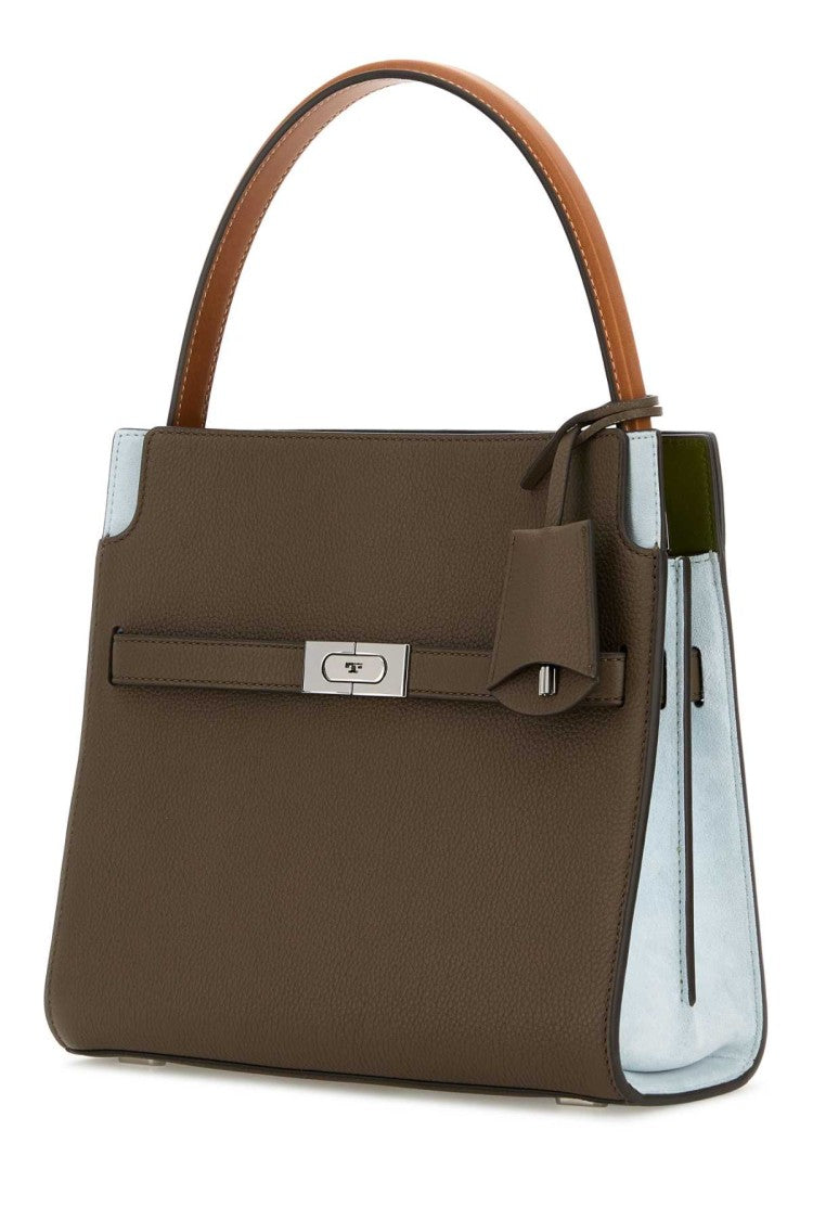 Tory Burch Mud Leather Double Lee Radziwill Hand Bag