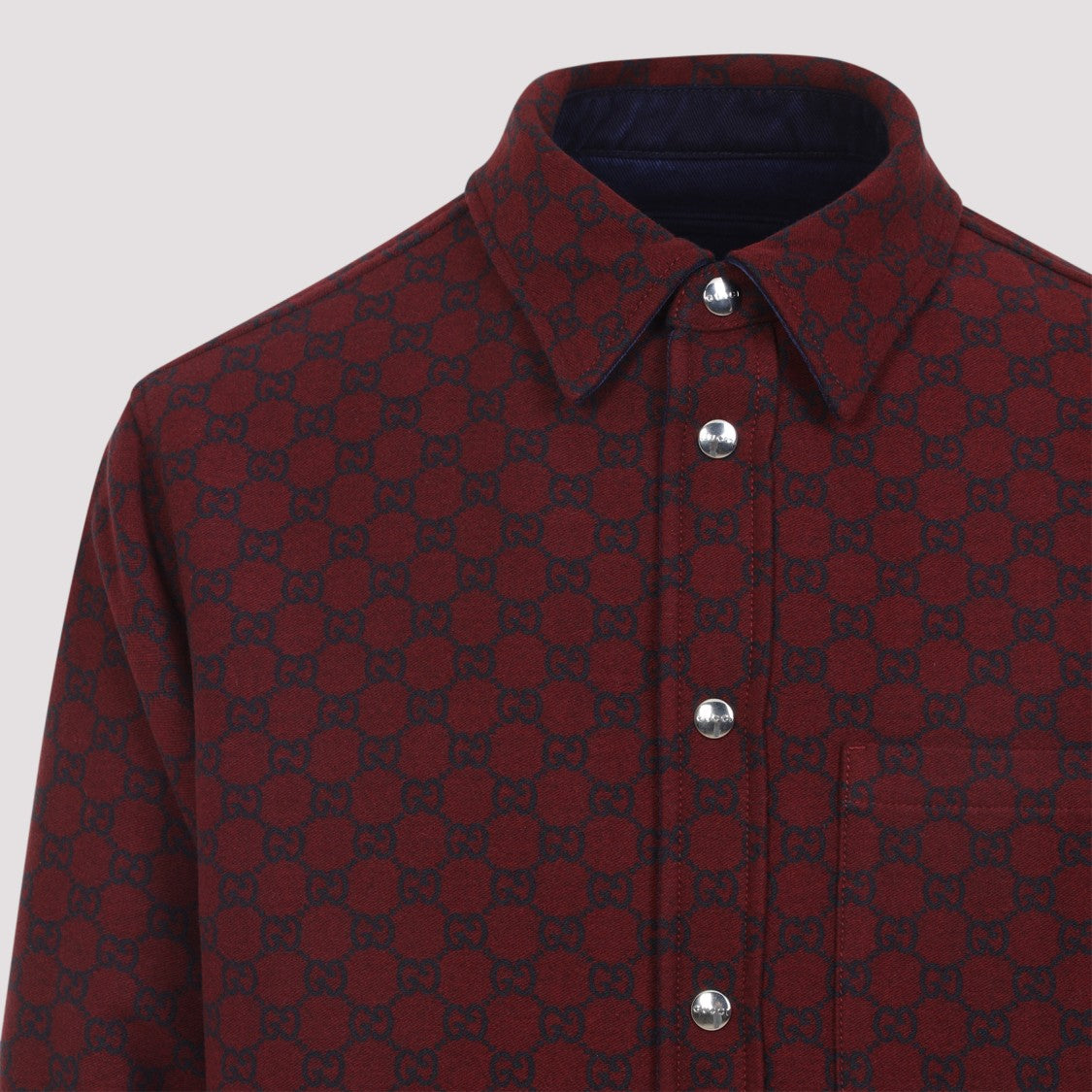 Gucci Blue Mix Cotton Reversible Shirt