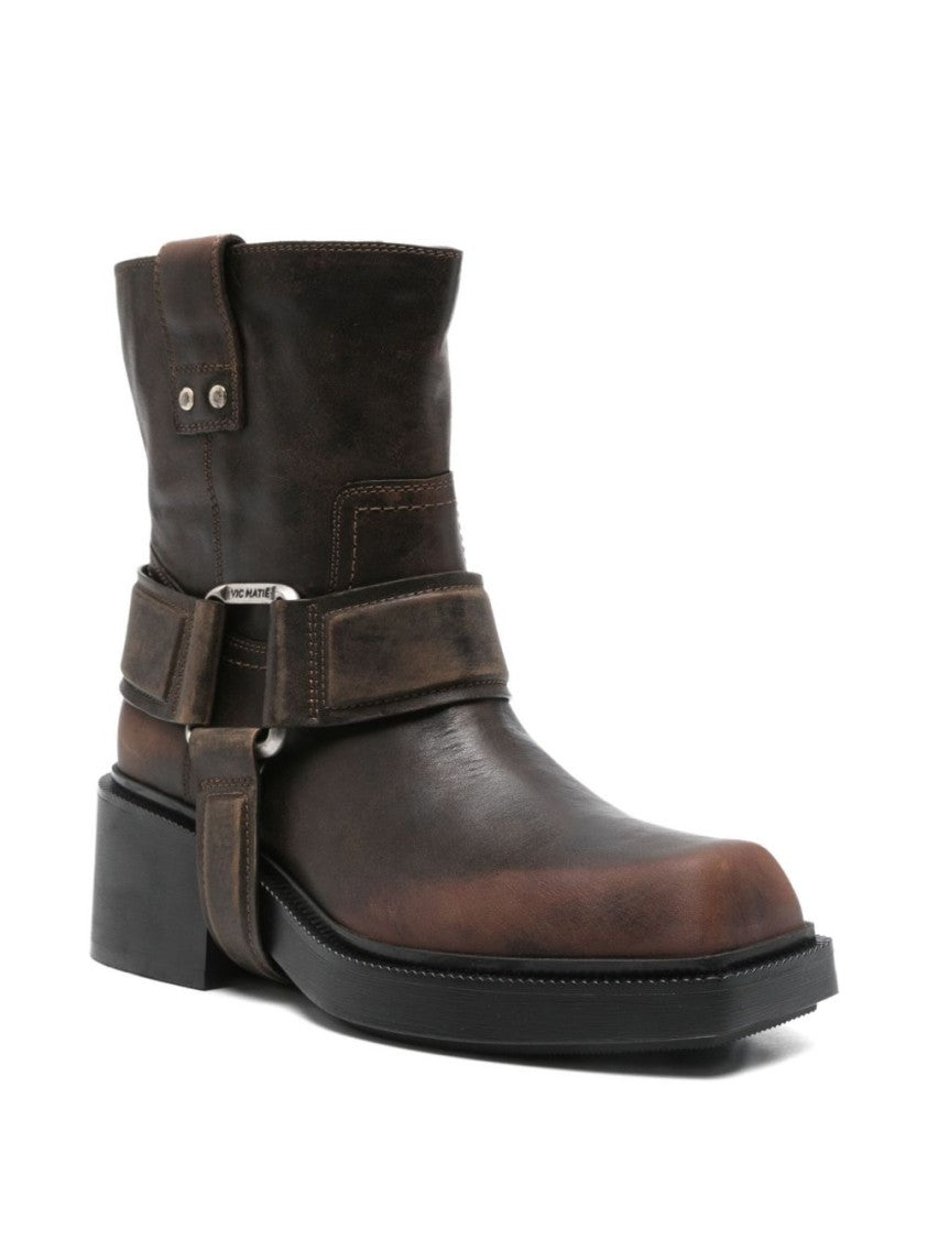 Vic Matié Silk And Nylon Blend Ankle Boots