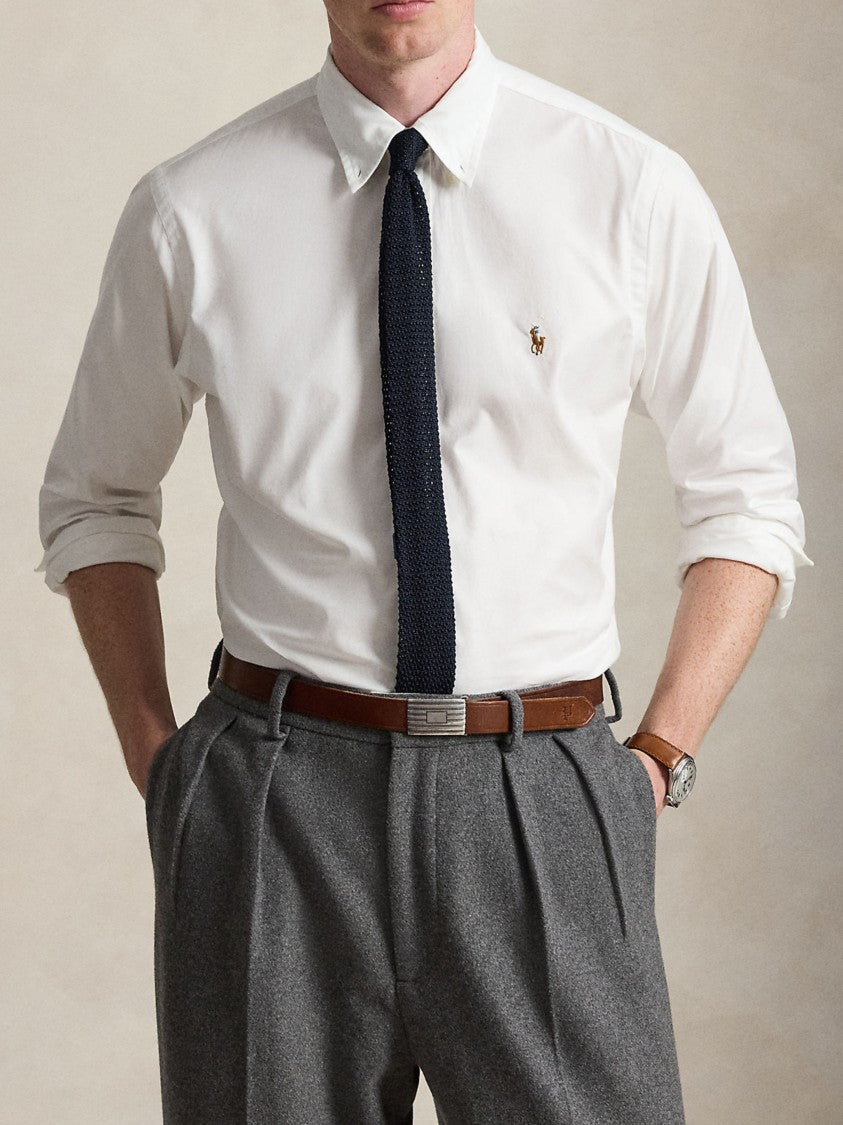 Polo Ralph Lauren Crisp White Woven Sport Shirt With Button-Down Front